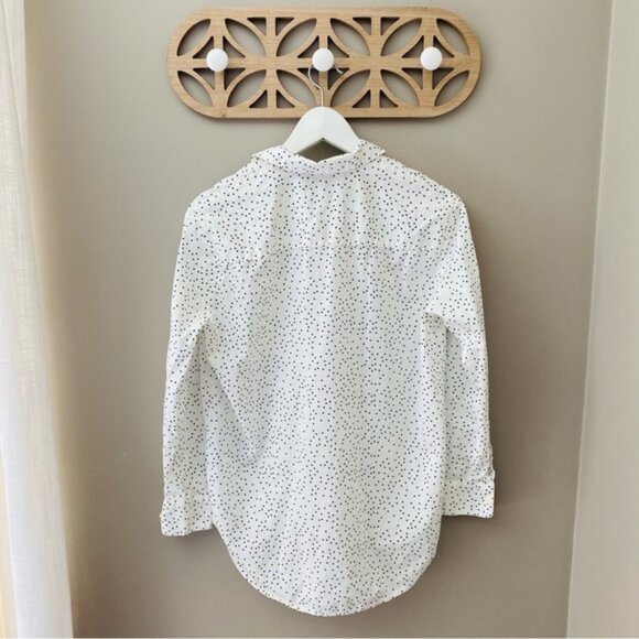 Madewell Oversized Polka Dot Button Up Top White Sz XXS - Picture 6 of 9